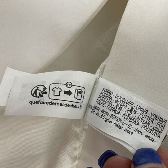 Zara Womens Tuxedo Blazer Suit XL White Satin Lapels Single Breast 2389/198 NWT - Picture 11 of 16